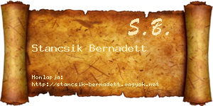 Stancsik Bernadett névjegykártya